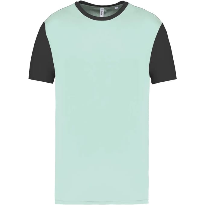 Tweekleurig herenshirt jersey met korte mouwen 'Proact' Ice Mint/Dark Grey - S