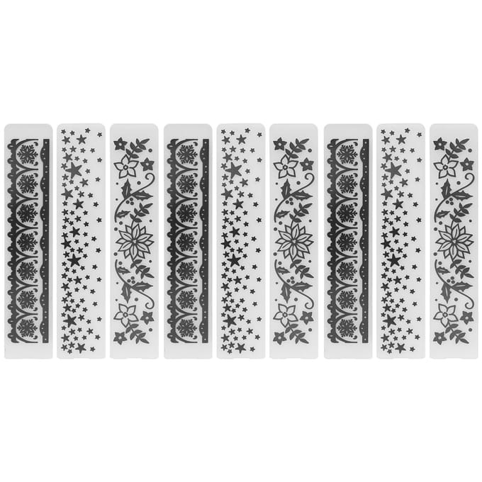 9 Stuks Embossing Map DIY Plastic ConcaafConvex Embossed Sjabloon Papier Ambachten voor Kaart Scrapbook white
