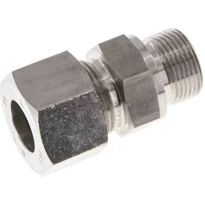 M22x1.5 Buitendraad x 16S RVS Rechte Snijring Koppeling 400 Bar DIN 2353 - FL2S-MC-ST-M22-16-S
