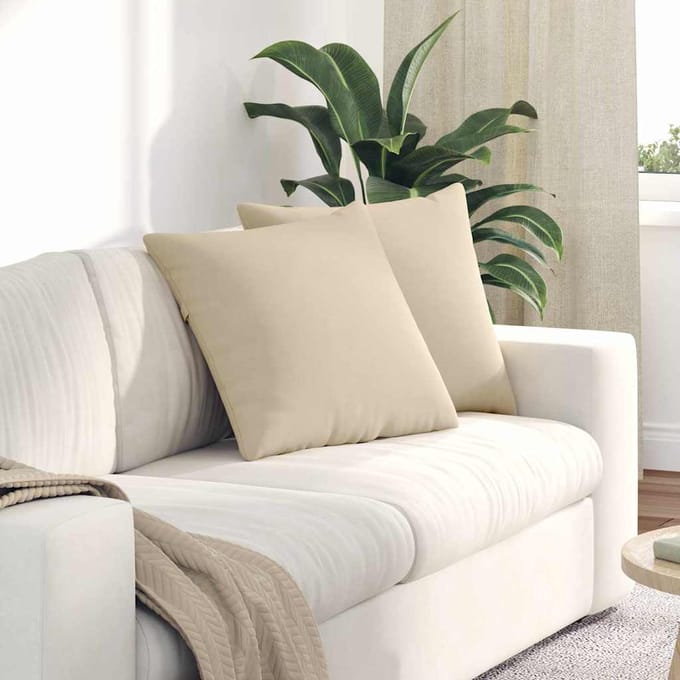 vidaXL - Zitkussens - 2 - st - Stof - Crème - 50 - x - 50 - cm
