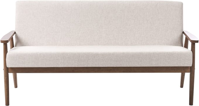 ESRUM - Driezitsbank - Beige/Donkerbruin - Polyester