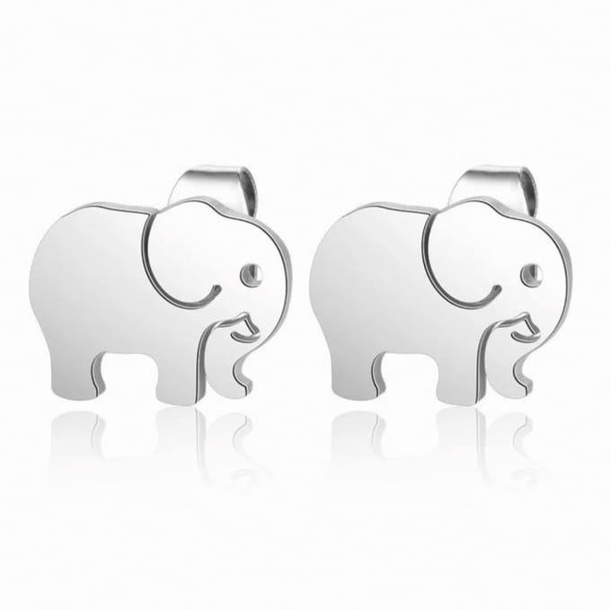 Oorbellen- RVS- Zilverkleur- 1 cm- Olifant - Charme Bijoux