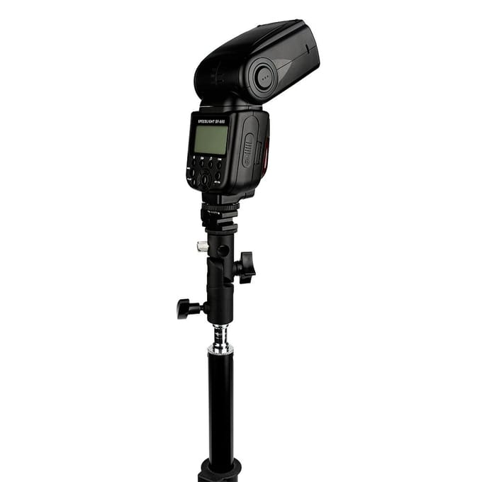 Verstelbare Flitsschoen Adapter Flitslicht Standaard Parapluhouder Beugel DH black