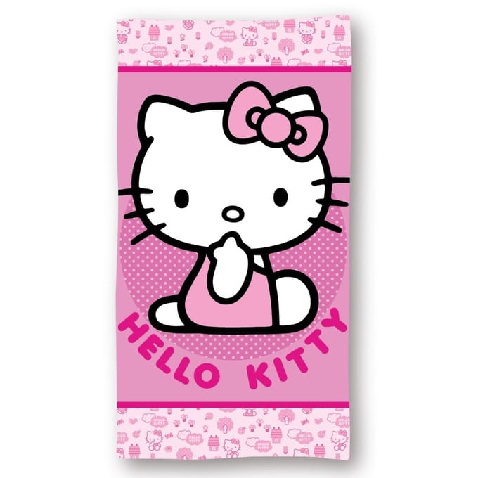 Hello Kitty Pinky strandlaken 70 x 140 cm - polyester