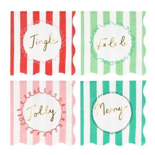 Meri meri kerst - servetten stripes small