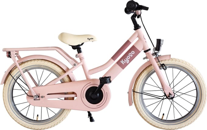 Kinderfiets 16" Kyoso Blossom Breeze met remnaaf - mat roze
