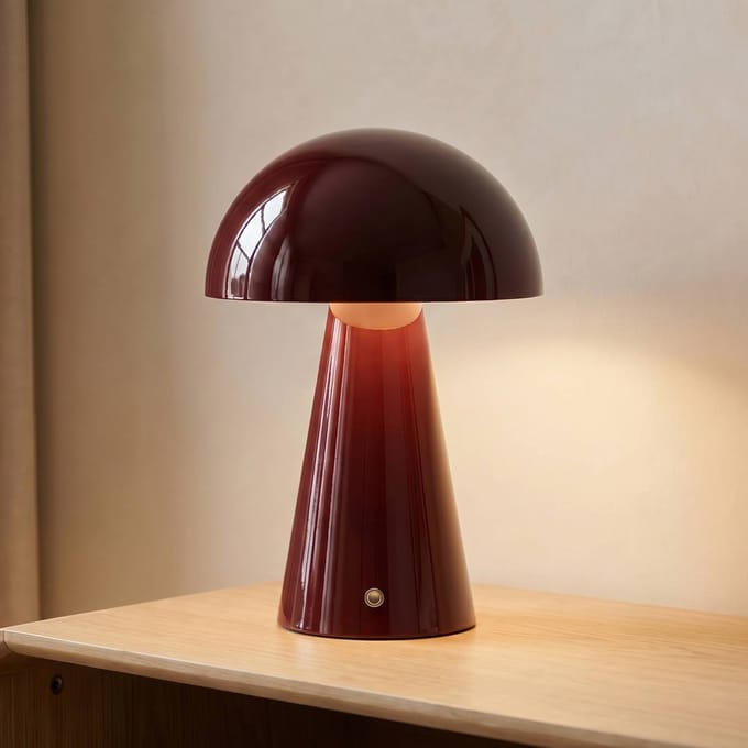 Lindby - Tafellamp- met dimmer - 1licht - IJzer, polycarbonaat - H: 30 cm - rood - Inclusief lichtbron