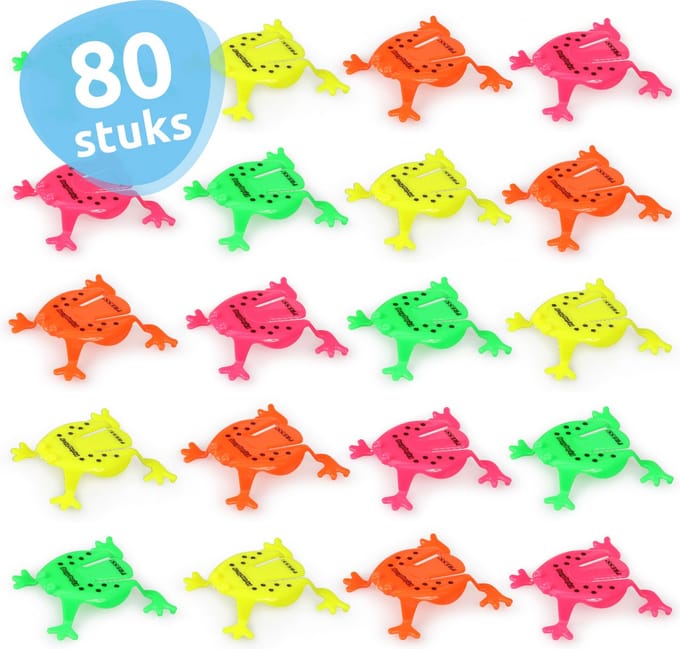 Isa's Friends® - Uitdeelcadeautjes Springende Kikkers - 80 stuks - Traktatie