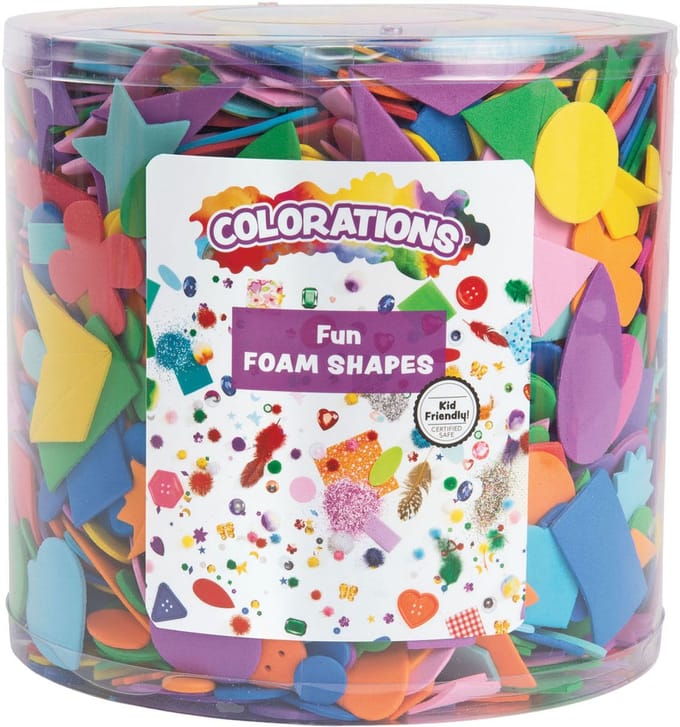 Colorations foam knutselvormpjes emmer 227gr multicolor creatief.