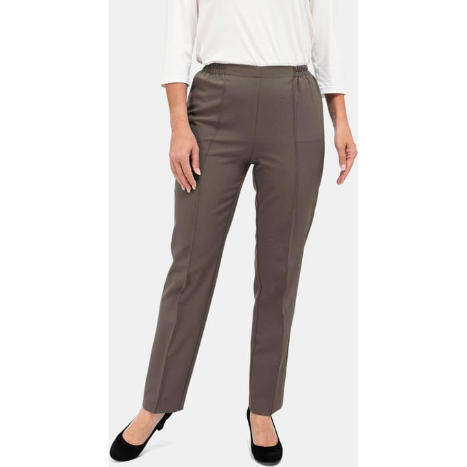 Re-fresh-broek met elastische tailleband - taupe - Gr. 48 van Goldner Fashion