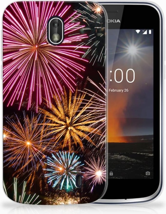 Nokia 1 Silicone Back Cover Vuurwerk
