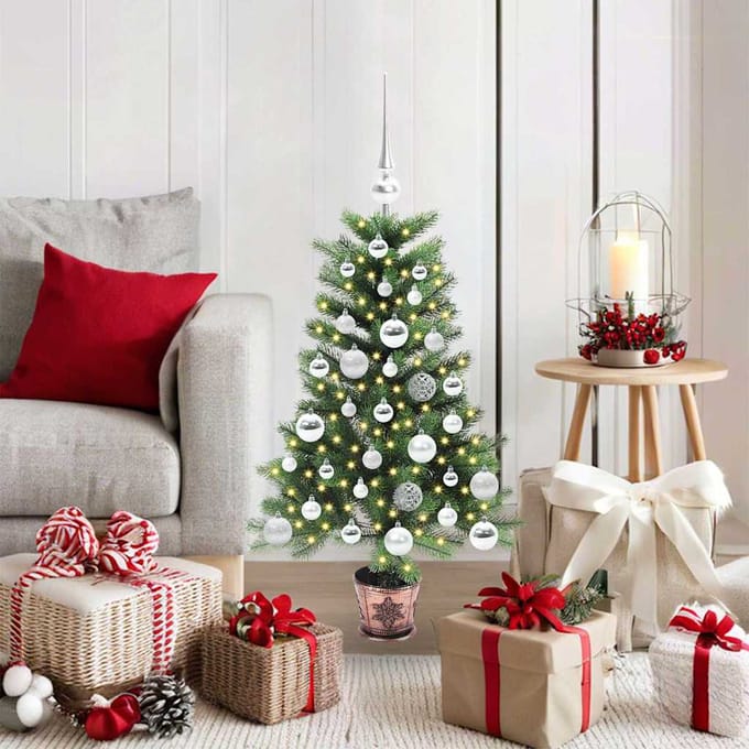 vidaXL - Kerstboom - met - 150 - LED - met - standaard - Groen - 90 - cm - PE