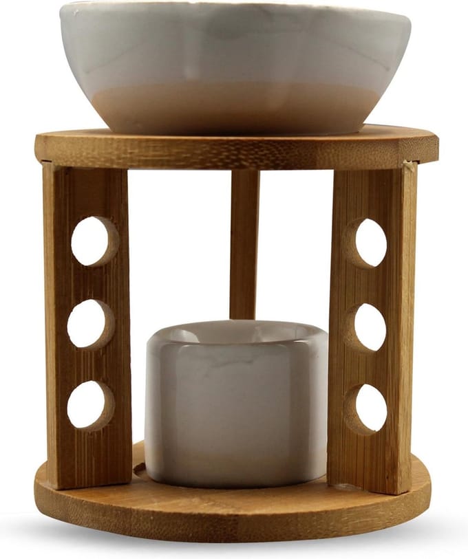 Geurbrander - Bamboo - Keramiek | Green Tree Aromabrander (11 x 14 cm)