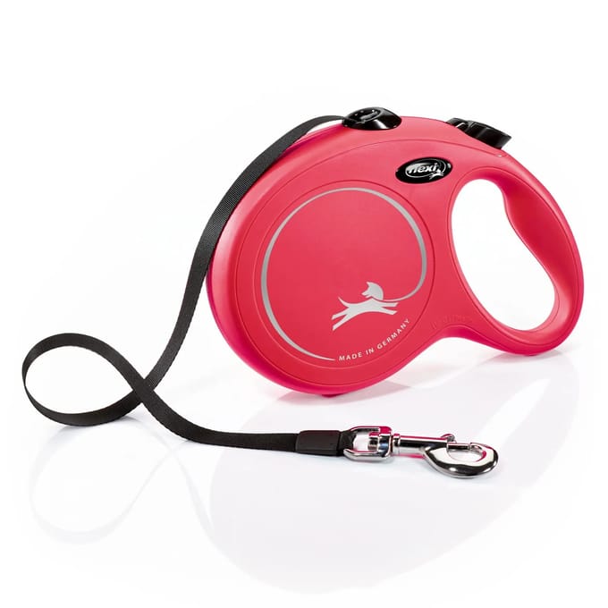 Flexi New Classic Tape - Hondenriem - Rood - L - 8 m - Grote en Actieve Honden