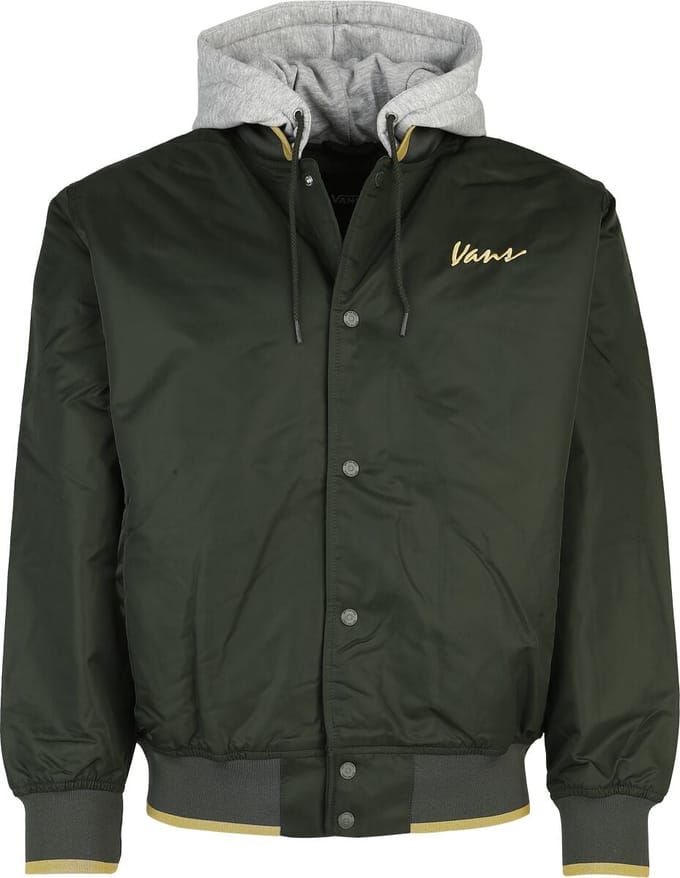 Vans Tussenseizoensjas - Scripted Vans Hooded Baseball Jacket - S tot XXL - voor Mannen - groen