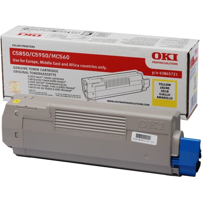 OKI 43865721 toner cartridge geel (origineel)