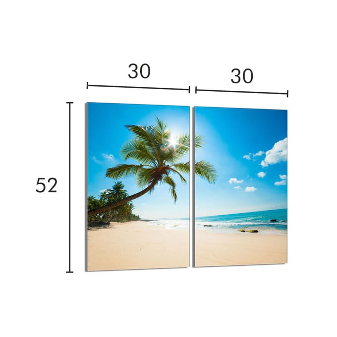 TMK ArtDeko - Snijplank - Glas - Plaża - 2x30x52cm