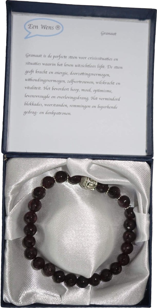 Halfedelstenen Armband in Geschenkdoos Granaat