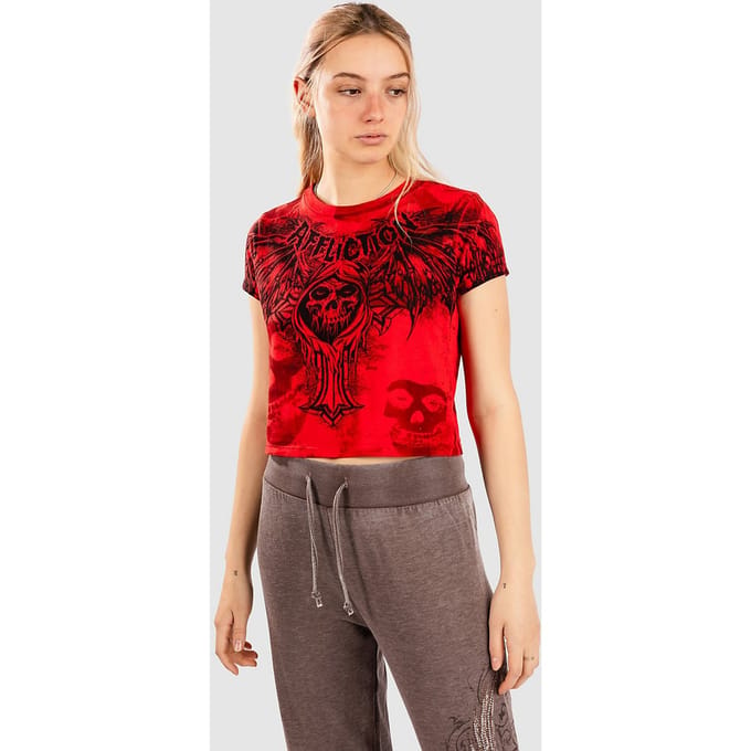 Affliction Misfits Bat Baby T-Shirt rood