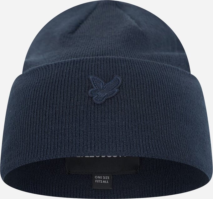 Lyle & Scott Tonal eagle beanie - dark navy