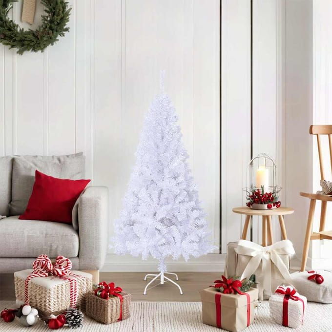 vidaXL - Kunstkerstboom - met - dikke - takken - 150 - cm - PVC - wit