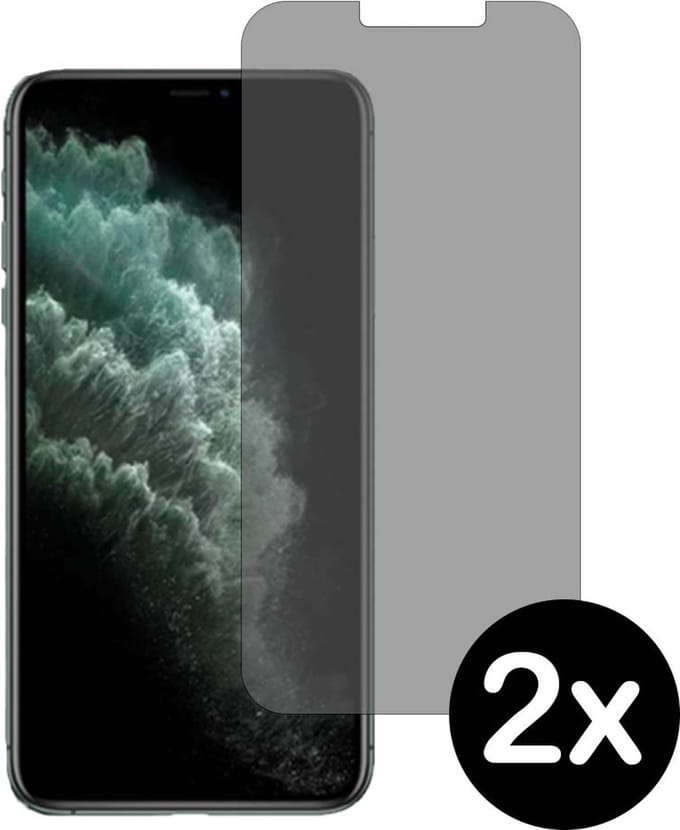 Smartphonica Privacy screenprotector voor iPhone 11 Pro tempered glass - 2 stuks geschikt voor iPhone 11 Pro