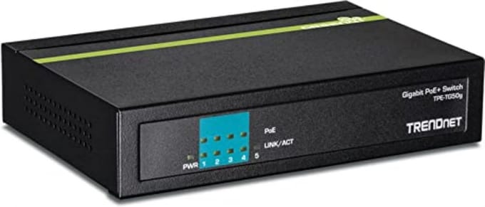 5-Poorts Gigabit PoE+ Netwerk Switch met 31W Vermogen en 10 Gbit/s Capaciteit