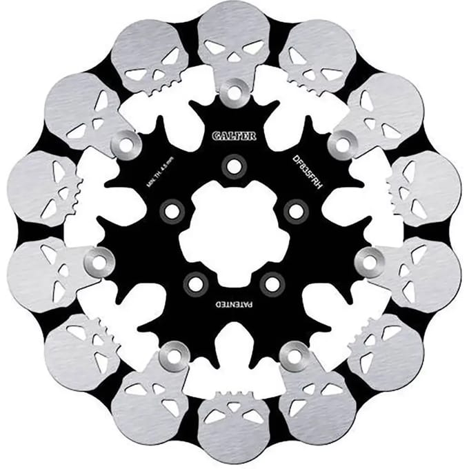 Zwevende motorremschijf met stalen krimpschijf Galfer Wave Design Skull