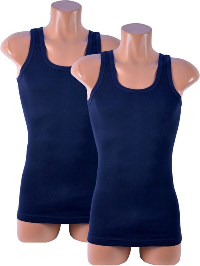 2 Pack Top kwaliteit hemd - 100% katoen - Marineblauw - Maat 3XL