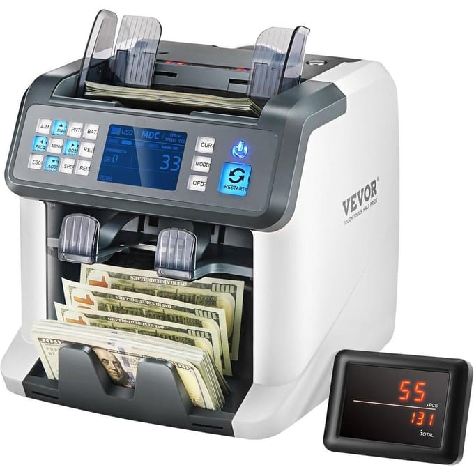 Machine à compter l'argent Compteur de billets avec 2CIS SN UV IR MG DD Multi-devises