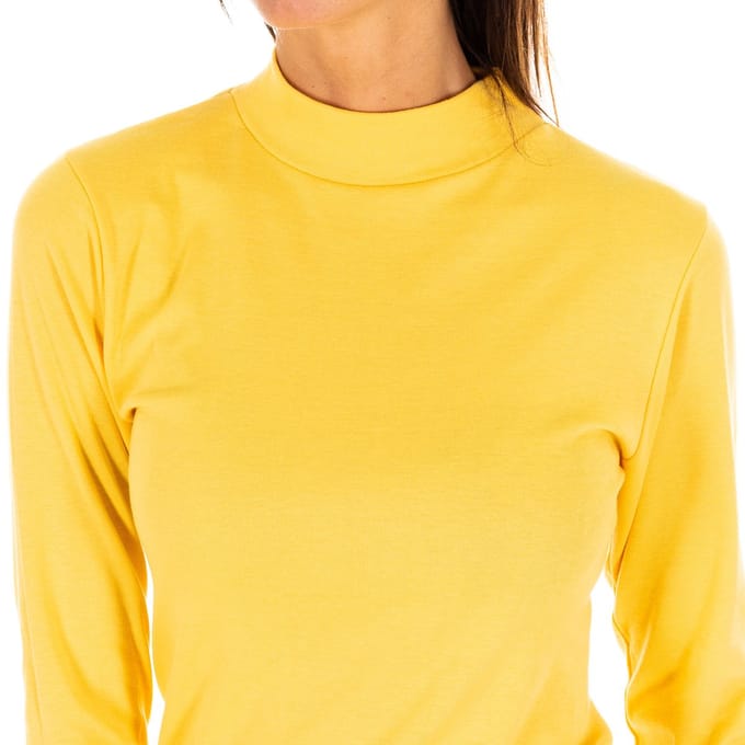 T-shirt met lange mouwen en halfhoge kraag 1625-M dames