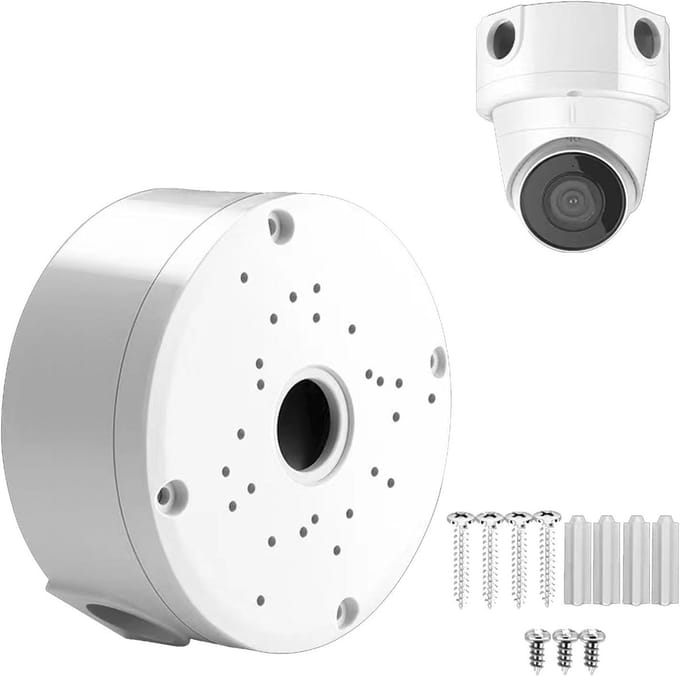 Camera Aansluitdoos - Dome Camera Houder - Beveiligingscamera Installatie - Waterdicht ABS Plastic - 12x12x4 cm - Wit