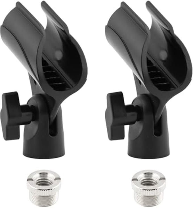 Verstelbare Microfoon Clip Houder - 2 Stuks met Schroefadapter voor Universële Gebruik
