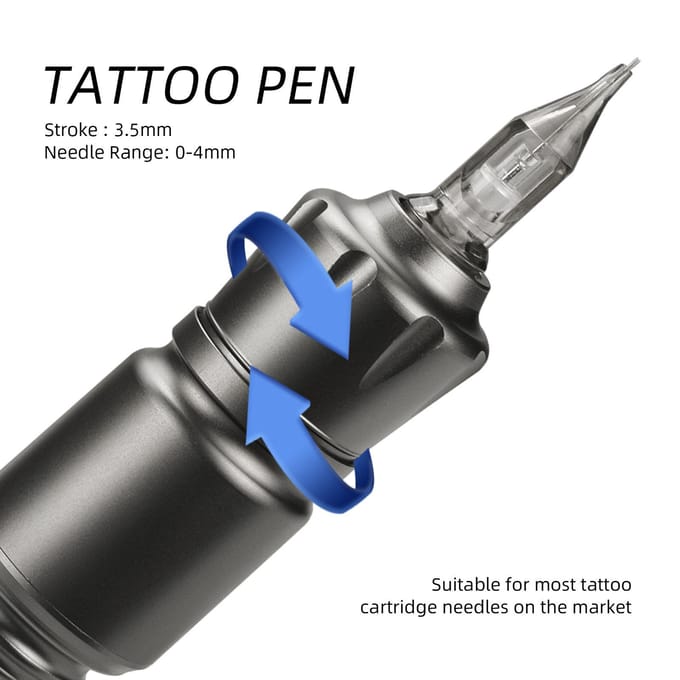 ATOMUS Aluminiumlegering Rotary Tattoo Pen Tattoo Machine Shader Liner Motor Stroomkabel Kit voor zilvergrijze kleur
