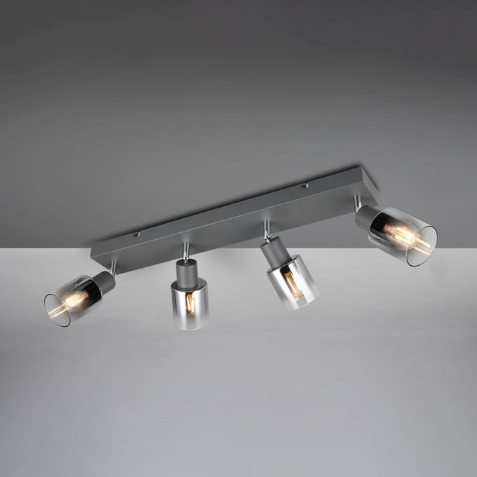 Reality Leuchten Cadiz plafondspot, 4-lamps, E14, antraciet