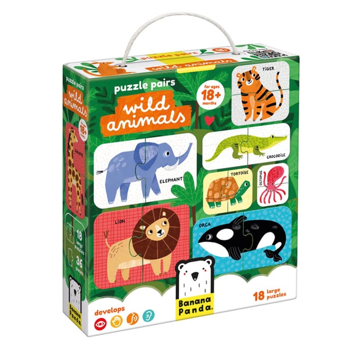 Banana Panda puzzel Wild Animals educatief speelgoed 18m+.