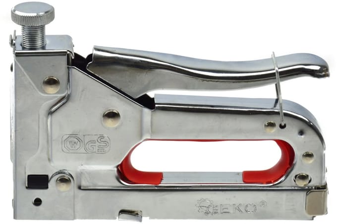 GEKO Handtacker - Verstelbare kracht - Veiligheidsslot - 4-14 mm - Chroomafwerking