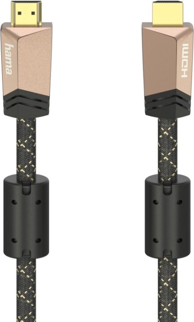 Hama Premium HDMI™-kabel Met Ethernet Conn. - Conn. Ferriet Metaal 0,75 M