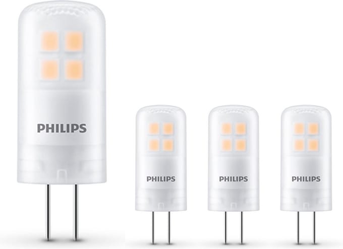 4x Philips LED Capsule Steeklamp G4 - 1W LED vervangt 10W halogeen - Warm Wit - 4pack