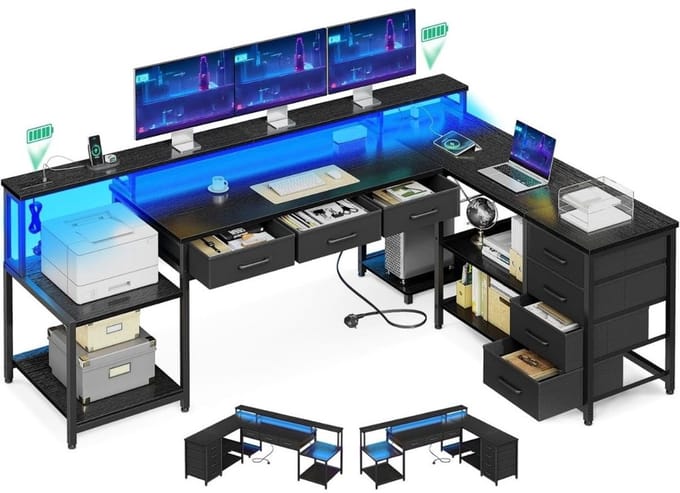 Hoekbureau Gaming - Bureau L Vormig - Computer Desk