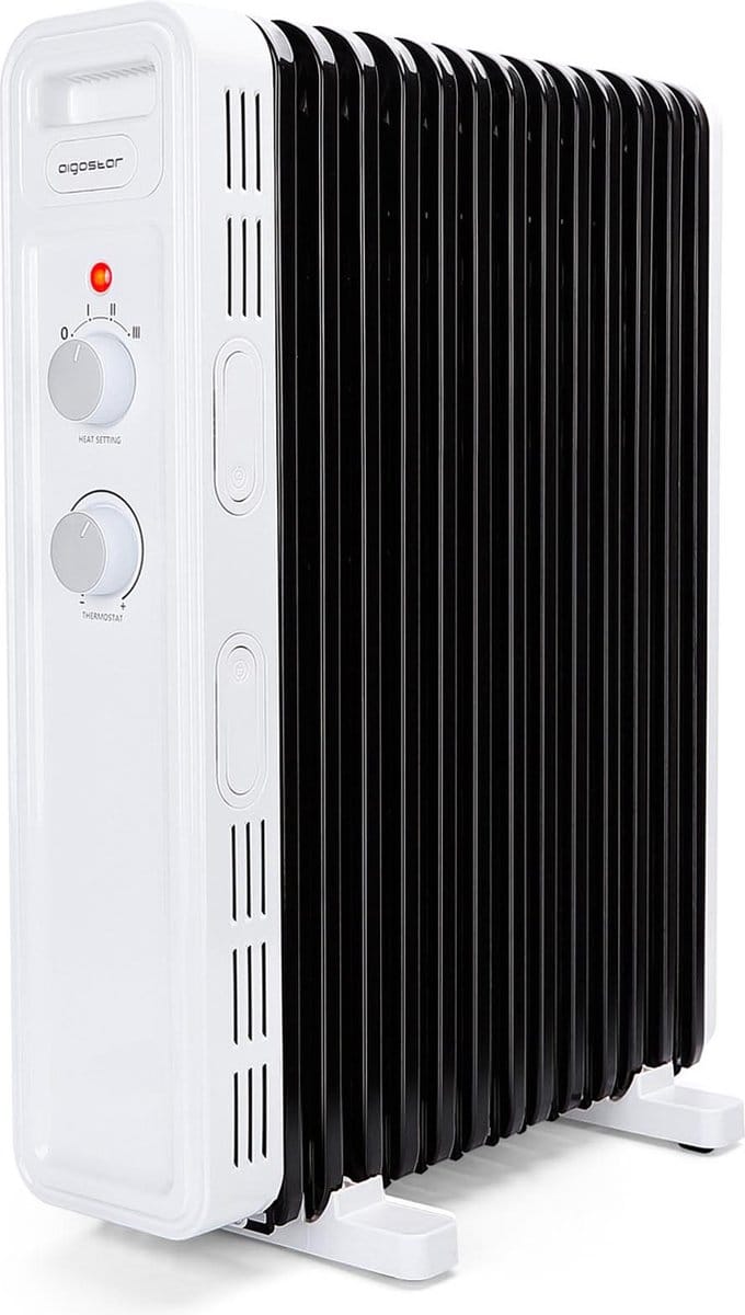 Aigostar Hubery 33ZDK - Oliegevulde radiator - Kachel - 3 Standen - Elektrische verwarming - 2500W - Wit