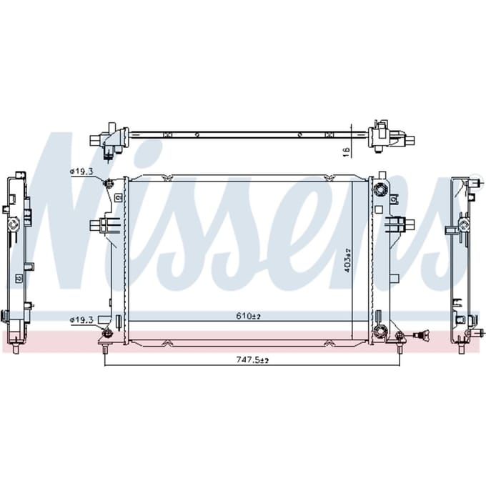 Radiator, motorkoeling NISSENS 606263