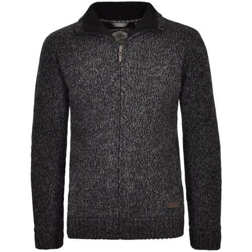 Ragman Vest Melange High Concealed Zip Fleece Lining Zwart / male