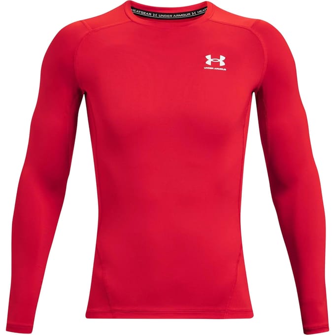 Under Armour Heren HeatGear Base Layer Top met lange mouwen (Rood)