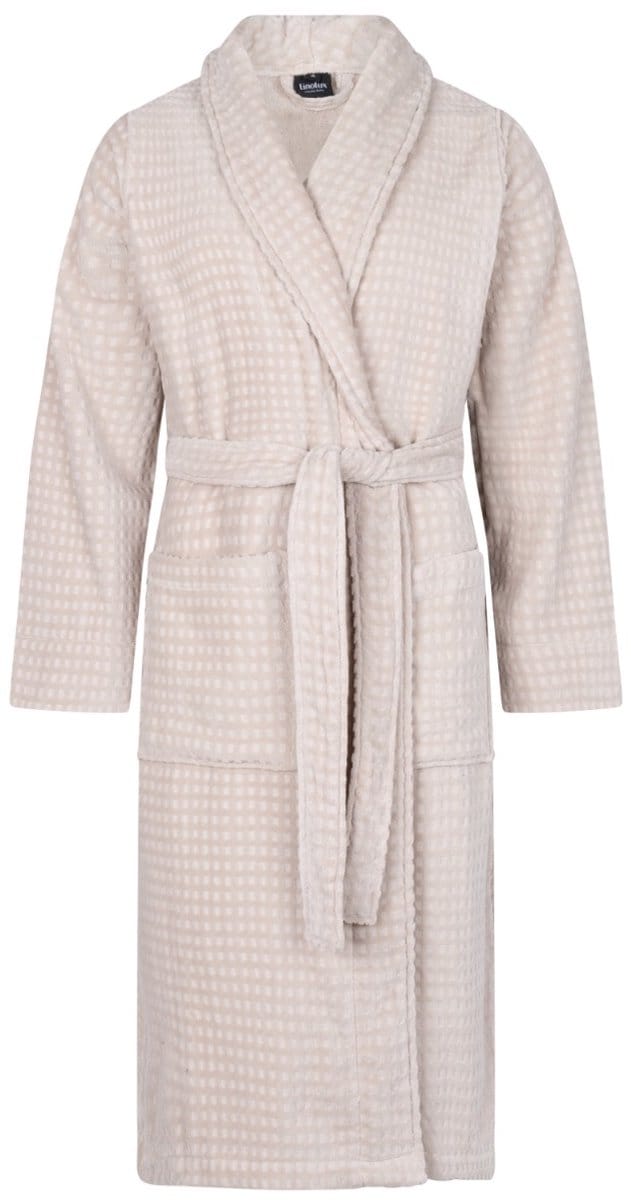 Linolux Platinium Unisex velours badjas - Steenkleur - M