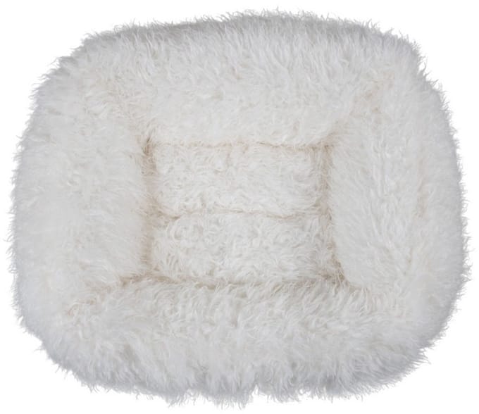 Dierenmand M tibetan lamb off white 65x50x20cm