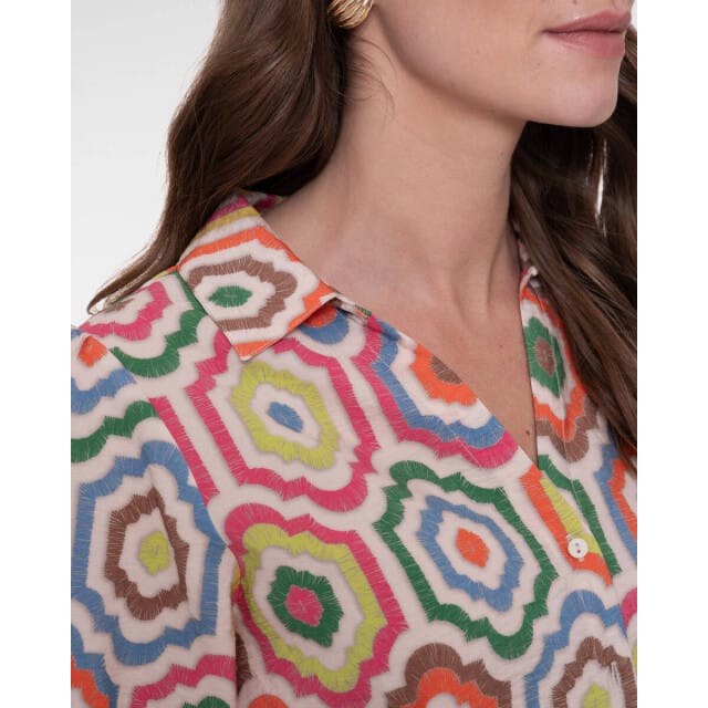 Geisha 63280-20 718 blouse ecru/tabacco/pink