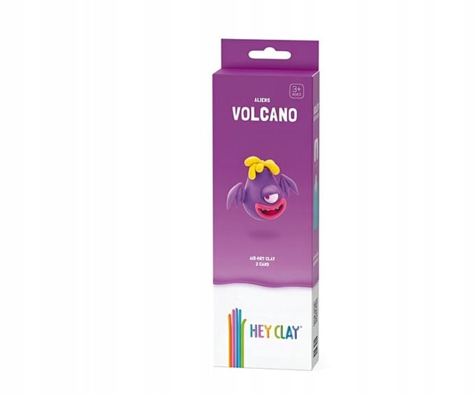 HEY CLAY Kneedbre Klei 'Obcy Volcano' - 3 kleuren, 3+