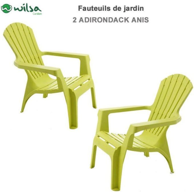 Adirondack stoel polypropyleen hars Wilsa Garden - Anijs - 2 Adirondack stoelen