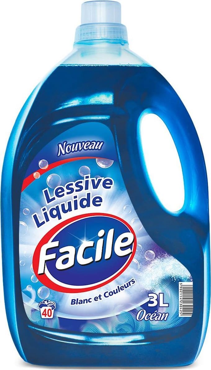 Facile vloeibaar wasmiddel Océan 3L  Wit & Gekleurd